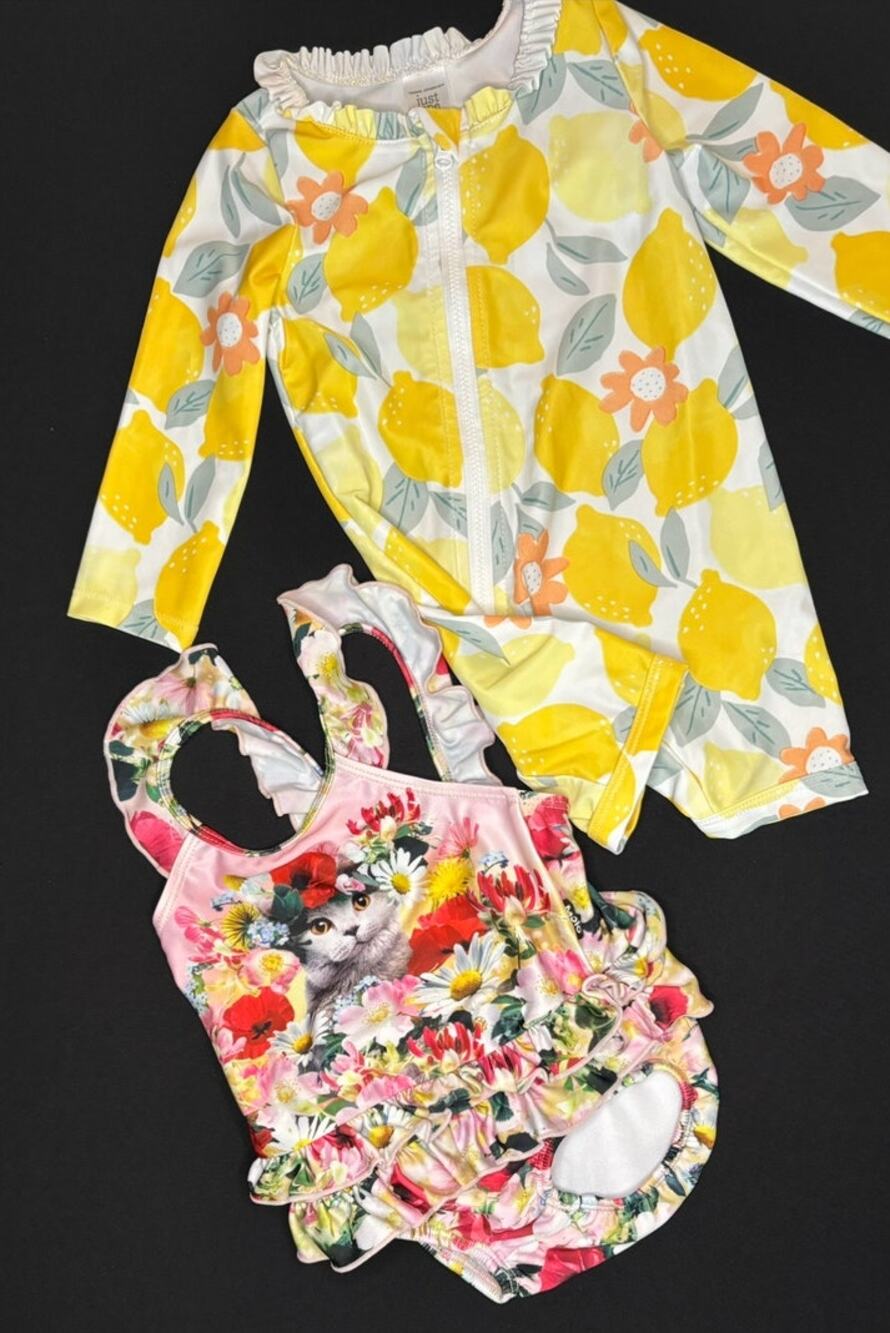 CARTER's + MOLO Baby Girl Swimsuit Swim Wear Bundle | 2-pieces | Baby Size 6-12M